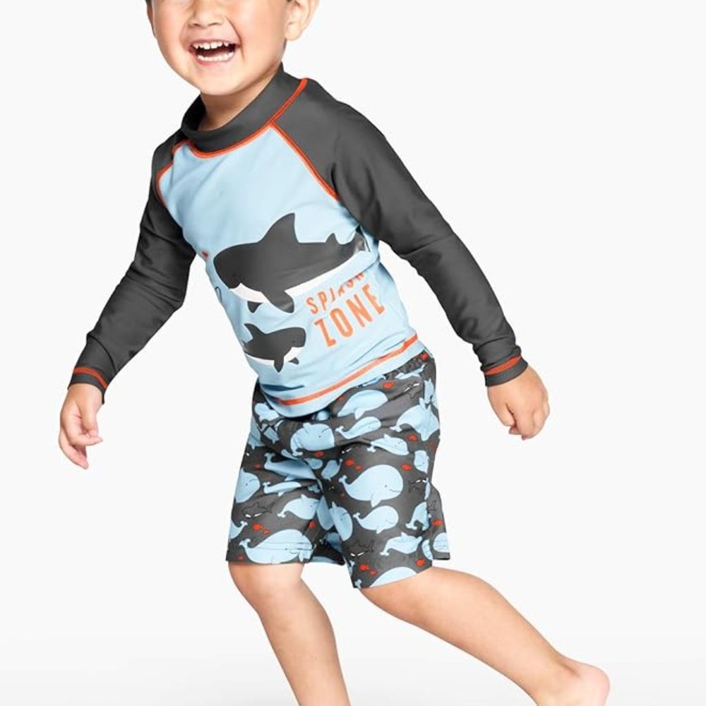 Simple Joys by Carter's Baby-Boys 2-Pack Rashguard Set 12M